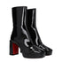 Christian Louboutin Square Toe Ankle Boots in Black Patent Leather – Women